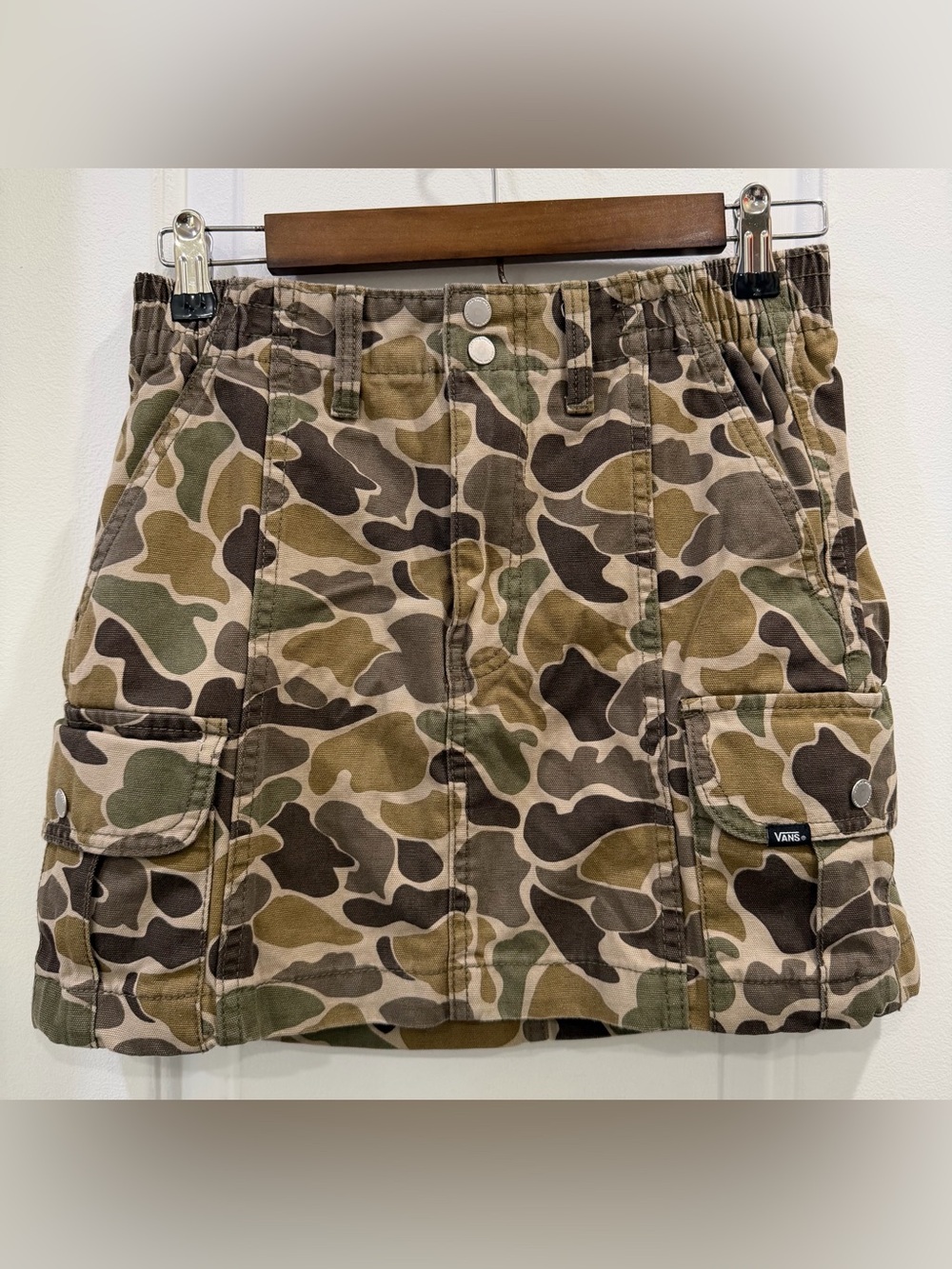 Vans Camo Printed Mini Skirt Size Small Pockets